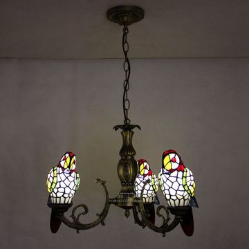 蒂凡尼复古鹦鹉创意多头吊灯餐厅阳台酒吧台咖啡屋个性装饰会所等
