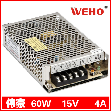 60W开关电源15V直流输出4A电流 输入110V或220V可切换型号S-60-15