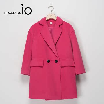 LEVARZA．IO/路维莎·真我2015冬季新款时尚中长款羊毛呢大衣外套