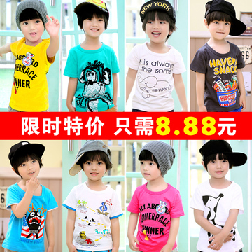 男童女童短袖T恤 2015夏装韩版新款宝宝儿童童装半袖体恤上衣薄款