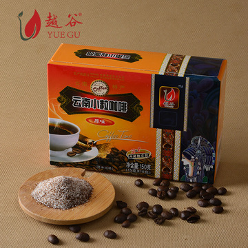 越谷云南小粒咖啡三合一速溶粉原味口味150g盒装10条特产
