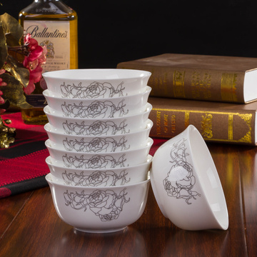 碗套装 景德镇陶瓷器餐具创意骨瓷碗10个装特价可微波炉乔迁送礼