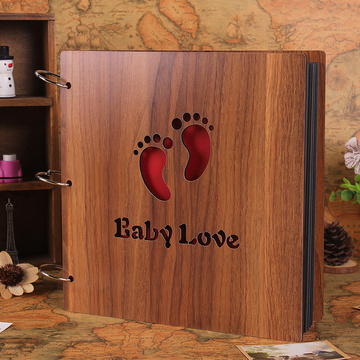 16寸木质DIY相册手工大本家庭影集创意情侣粘贴式宝宝成长纪念册