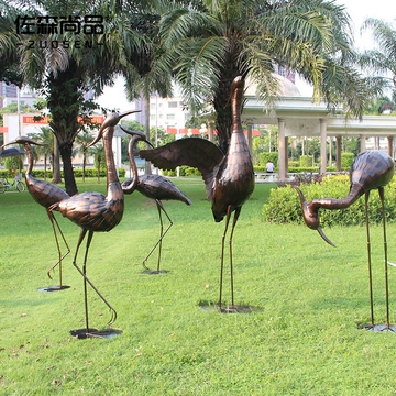 佐森铁艺仙鹤摆件室外庭院装饰园林公园造景金属雕塑广场动物摆设