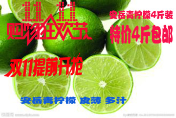 正品四川安岳特价青柠檬4斤装14元包邮新鲜水果绿色食品2015