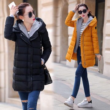 棉衣女冬2015冬季新款时尚韩版加厚两件套学院风宽松中长款棉袄潮