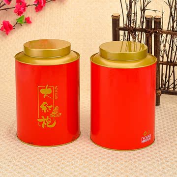 厂家直销金纹大红袍茶叶铁桶 500g装茶叶罐批发 一级马口铁罐批发