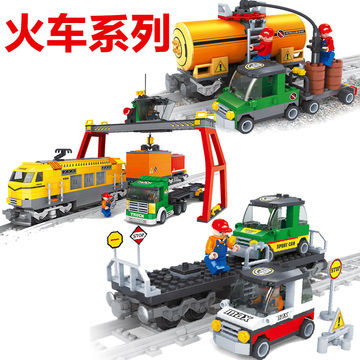 嘉嘉乐园铁路轨道火车儿童益智拼装组装积木玩具男孩6-8-9-10以上
