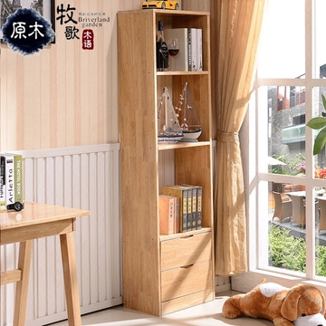 日式全实木书柜宜家书架橡木书房家具组合书柜开放书柜简约置物架