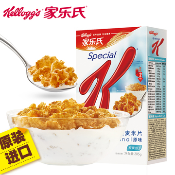 家乐氏香脆麦米片Special K 205g 即食谷物营养早餐原味麦片