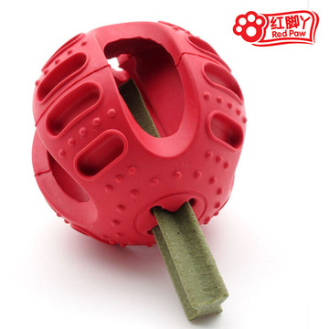 红脚丫橡胶零食支撑球 宠物零食玩具 狗狗玩具宠物用品零食器