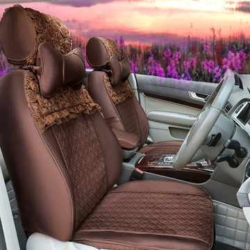 威威汽车座套2015新款女性公主蕾丝四季通用全包座椅套订做CV7057