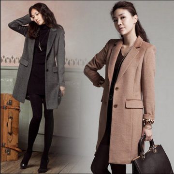 香港代购女装2015冬装新款韩版小香风中长款大码羊绒大衣毛呢外套