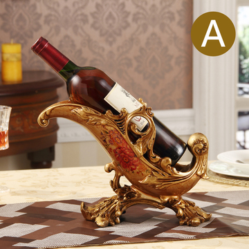 欧式红酒架装饰品摆件客厅树脂红酒瓶葡萄酒托现代创意礼品酒架子