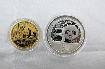 2012熊猫金币发行30周年加字金银纪念币1/10金猫 1/4银猫