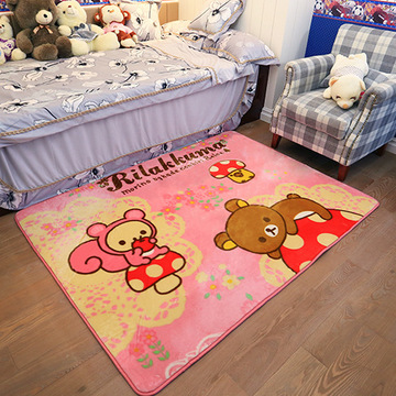 厂家直销 卡通蘑菇熊满铺大地毯儿童客厅卧室床边爬行毯