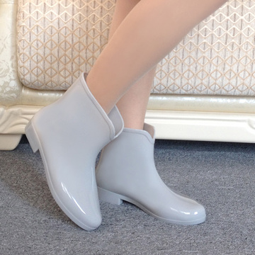 欧美纯色短筒尖头花园雨鞋防滑女士中筒塑胶雨鞋雨靴时尚韩国水靴