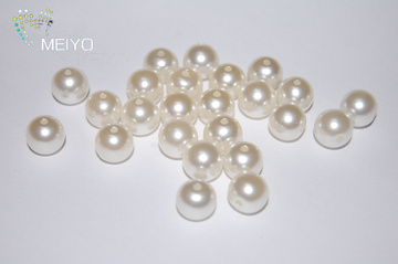 凡琳DIY手工饰品材料 ABS塑料仿珍珠 散珠 串珠材料 通孔 珍珠色