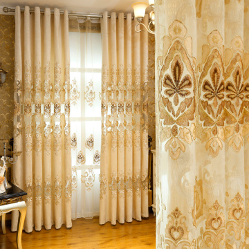 定制欧式卧室客厅现代大气窗帘遮光布料 落地窗欧式奢华成品窗帘