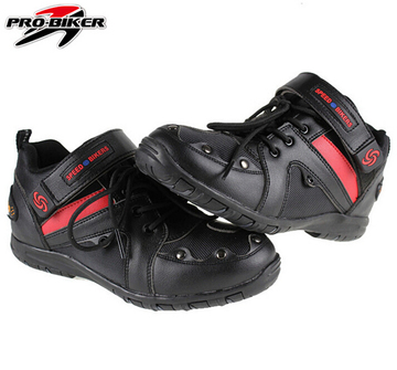 正品PRO-BIKER摩托车赛车骑士靴防摔耐磨骑行防护短靴A006机车靴