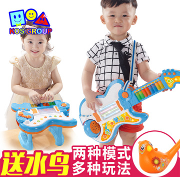 高盛儿童吉他电子琴可弹奏乐器宝宝音乐灯光故事机玩具1-3-6岁