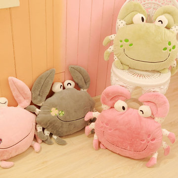 可爱螃蟹毛绒玩具公仔玩偶抱枕靠垫 创意大闸蟹男女朋友儿童礼物