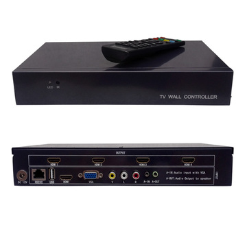 电视拼接器1进4出画面分割器 HDMI VGA 高清拼接处理器