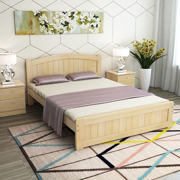 全实木床1.5米床双人床1.8米成人单人床1.2米松木儿童床现代简约
