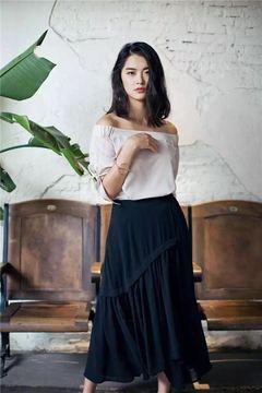 2016夏季女式新款韩版甜美一字领套头雪纺衫一字肩上衣蝴蝶结袖口