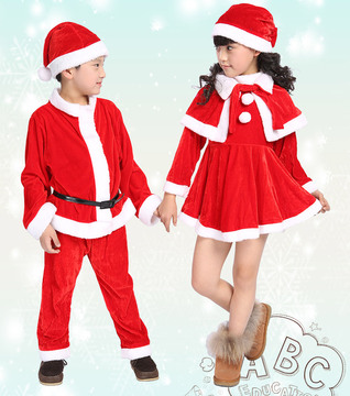 儿童装扮圣诞节服装男女孩童表演演出服幼儿服饰圣诞老人衣服套装