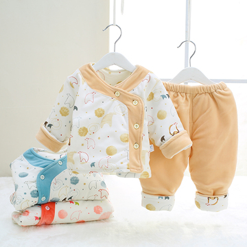 0-6月婴儿棉衣宝宝冬棉衣棉服套装新生儿秋冬外出服棉袄纯棉套装
