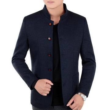 2015秋季新款男装夹克外套 立领羊毛呢夹克衫中年男士夹克上衣