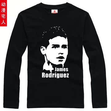 动漫宅人 哥伦比亚队球迷T恤 J罗 詹姆斯 罗德里格斯 长袖打底衫