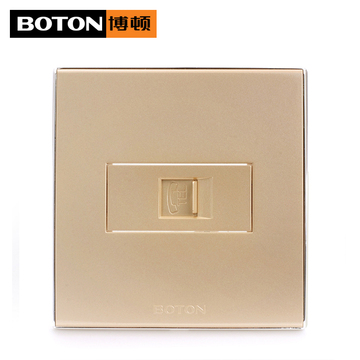 Boton/博顿正品开关插座面板2V系列86香槟金银边电话插座
