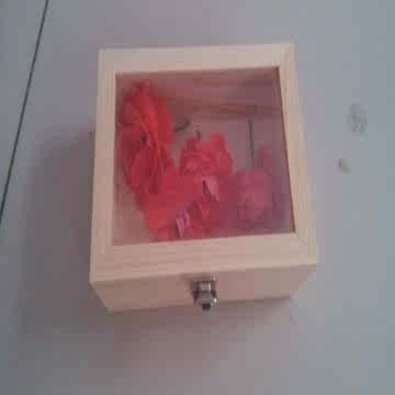 永生花木盒批发 玫瑰花木盒包装盒实木 有机玻璃盖首饰盒收纳盒