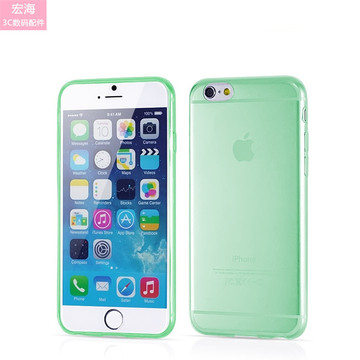 iPhone 6超薄透明果冻彩色手机套 苹果6超薄0.3MM清水套TPU手机壳
