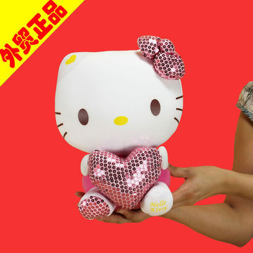 凯蒂猫公仔泡沫粒子猫咪玩具小猫布娃娃新版kt圣诞节女孩生日礼物