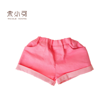 2015夏女童短裤纯棉粉红色柔软儿童童装休闲裤