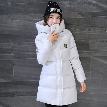 2015冬装女装贴标外套保暖中长款韩版棉衣女修身连帽加厚棉袄女