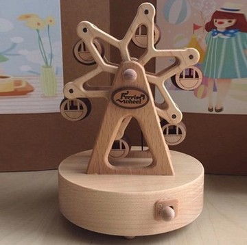 创意礼物 新奇实用摩天轮台湾木质音乐盒八音盒女生朋友生日表白