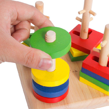 一点儿童益智木制玩具1-2-3岁几何套柱扭扭乐 形状认知蒙氏早教