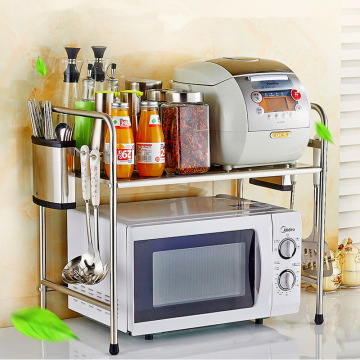 酷八生活 厨房置物架不锈钢微波炉架子烤箱架多功能微波炉置物架