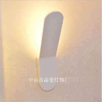 晶莹 壁灯LED豪华卧室壁灯LED墙灯 创新LED现代白色长方形