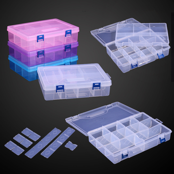 积木塑料收纳盒透明首饰品电子元件零件小物品螺丝分类整理盒分格