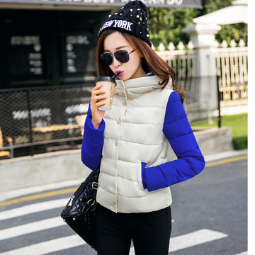 2015冬季新款女装韩版修身时尚休闲百搭短款夹克棉衣羽绒服