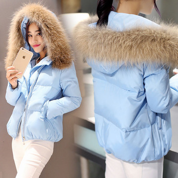 2016冬装羽绒服女士短款韩版修身保暖纯色加厚白鸭绒外套