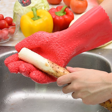 家用耐用去皮手套厨房家务手套清洁手套加厚防水去土豆皮橡胶手套