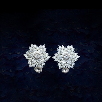 韩版时尚气质S925银耳钉镶钻锆石水晶花朵耳饰耳坠女防过敏礼物