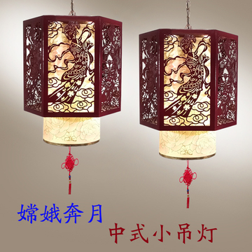 中式走廊过道小吊灯中国风复古木艺灯客厅卧室吸顶灯餐厅茶楼吊灯