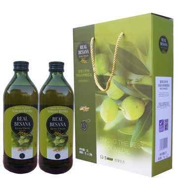 西班牙原装进口特级初榨橄榄油1L/升食用烹饪美容护肤礼盒包邮
